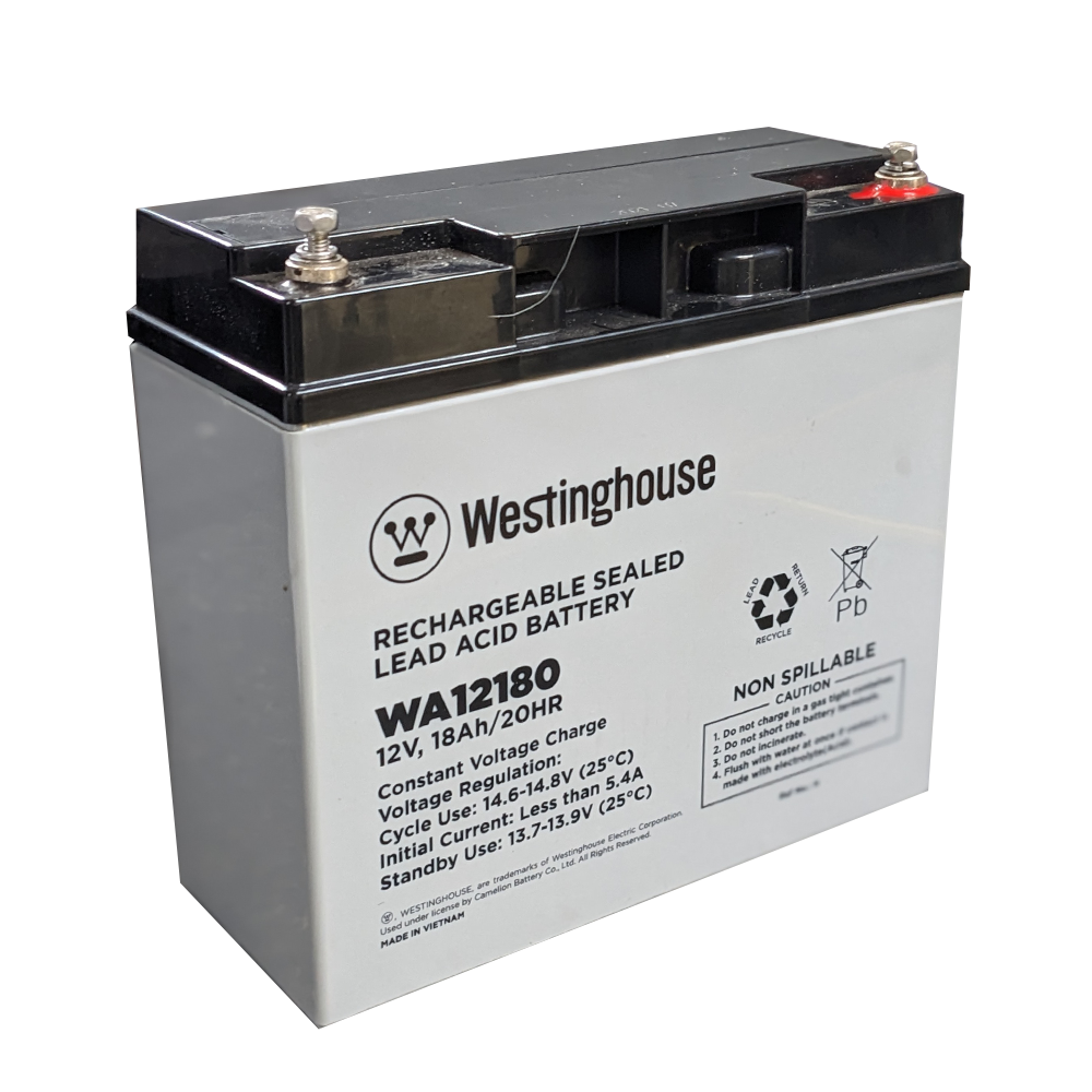 Westinghouse WA12180N-T12,  12V 18Ah T12 Terminal (Internally Threaded) Sealed Lead Acid Rechargeable Battery