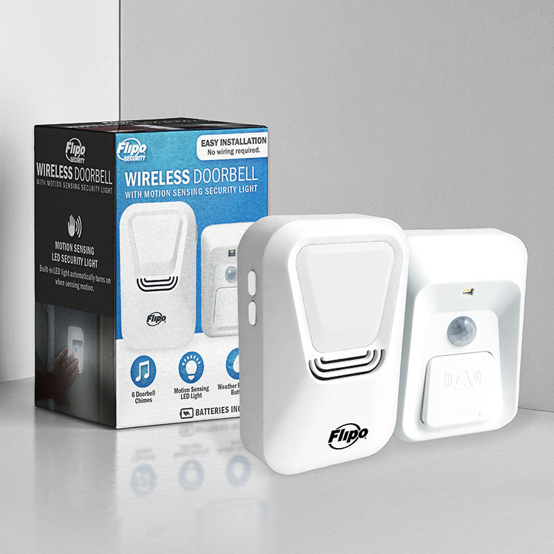 Flipo Wireless Doorbell | With Motion Sensing LED Light